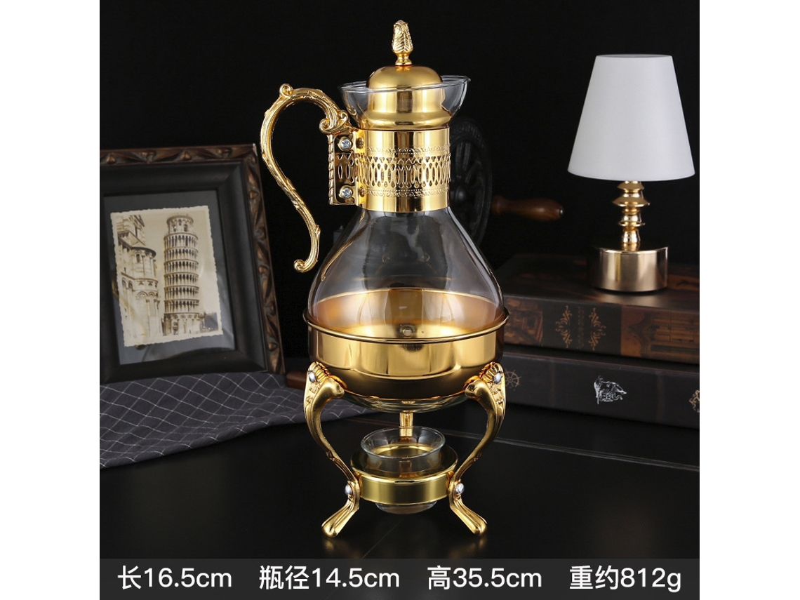 (g1228 Oro) Cafetera De Hotel De Lujo Estilo Retro Con Vidrio Calefactor