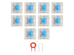 10 Interruptores Mecánicos De Abs Azules Para Teclado, Para Reemplazo Diy, Con Extractor De Teclas.