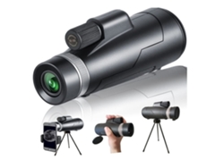 Telescópio Monocular De Alta Definição 12x50 Com Suporte Para Smartphone E Tripé Lente Fmc E Prisma Bak4 Preto Facpoet