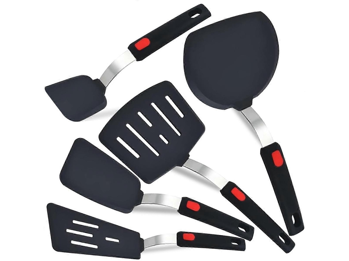 Espátula de silicona, juego de espátulas de silicona para sartenes antiadherentes, utensilios de cocina calentados Nostalgia88