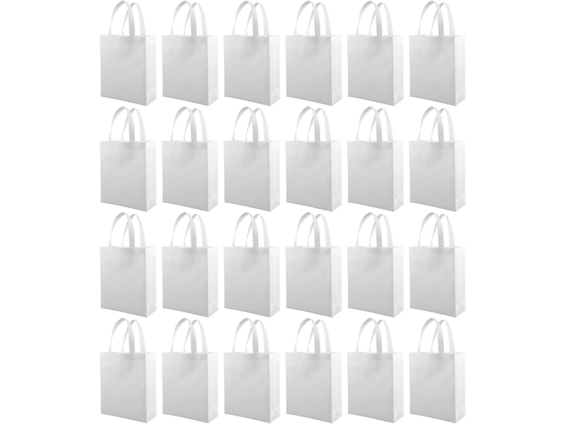 Paquete De 30 Bolsas De La Compra Ciieeo Blancas De Tela No Tejida De 25 X 30 X 10 Cm Con Asas Ergonómicas.