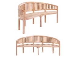 Lovely Home Banco Banana 200 Cm Madera de Teca Maciza