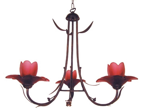 Lámpara de Techo TOSEL Tulipano (Marrón 5, Rojo - E14 - Máx. 40W - Metal)