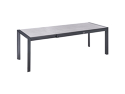 Mesa De Refeição De Jardim Extensível Binasco 160/220 Cm 90 Cm Efeito De Pedra Cinzento