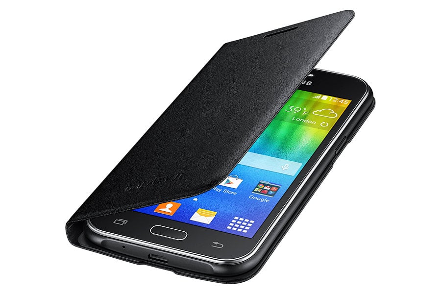 Samsung Funda Con tapa para galaxy j1 carcasa flip negro bteffj100bb tipo color extranjera cover