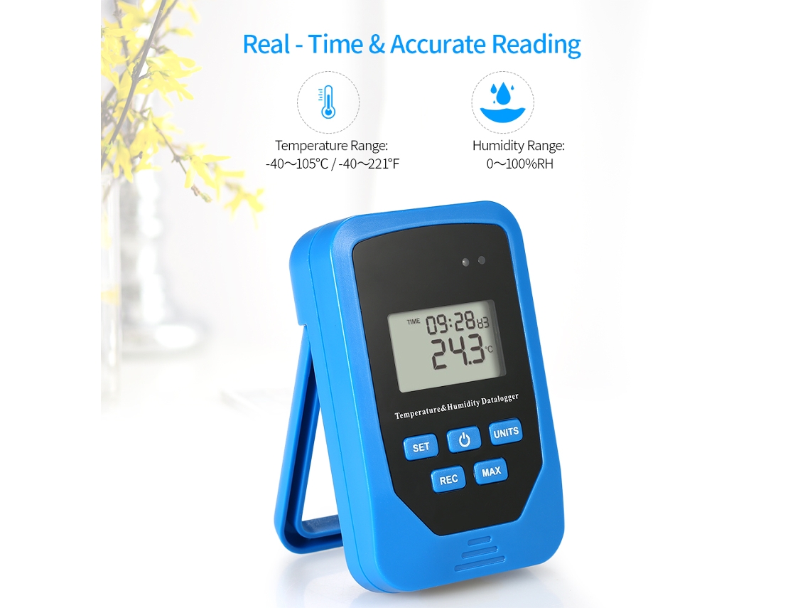 Registrador De Datos De Humedad Y Temperatura Rh Temp Con 80.000 Registros