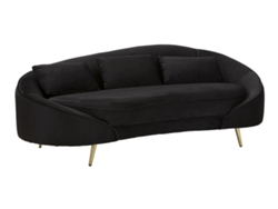 Sofá 3 plazas Oslo con cojines negro cm 185x84x68 Mauro Ferretti