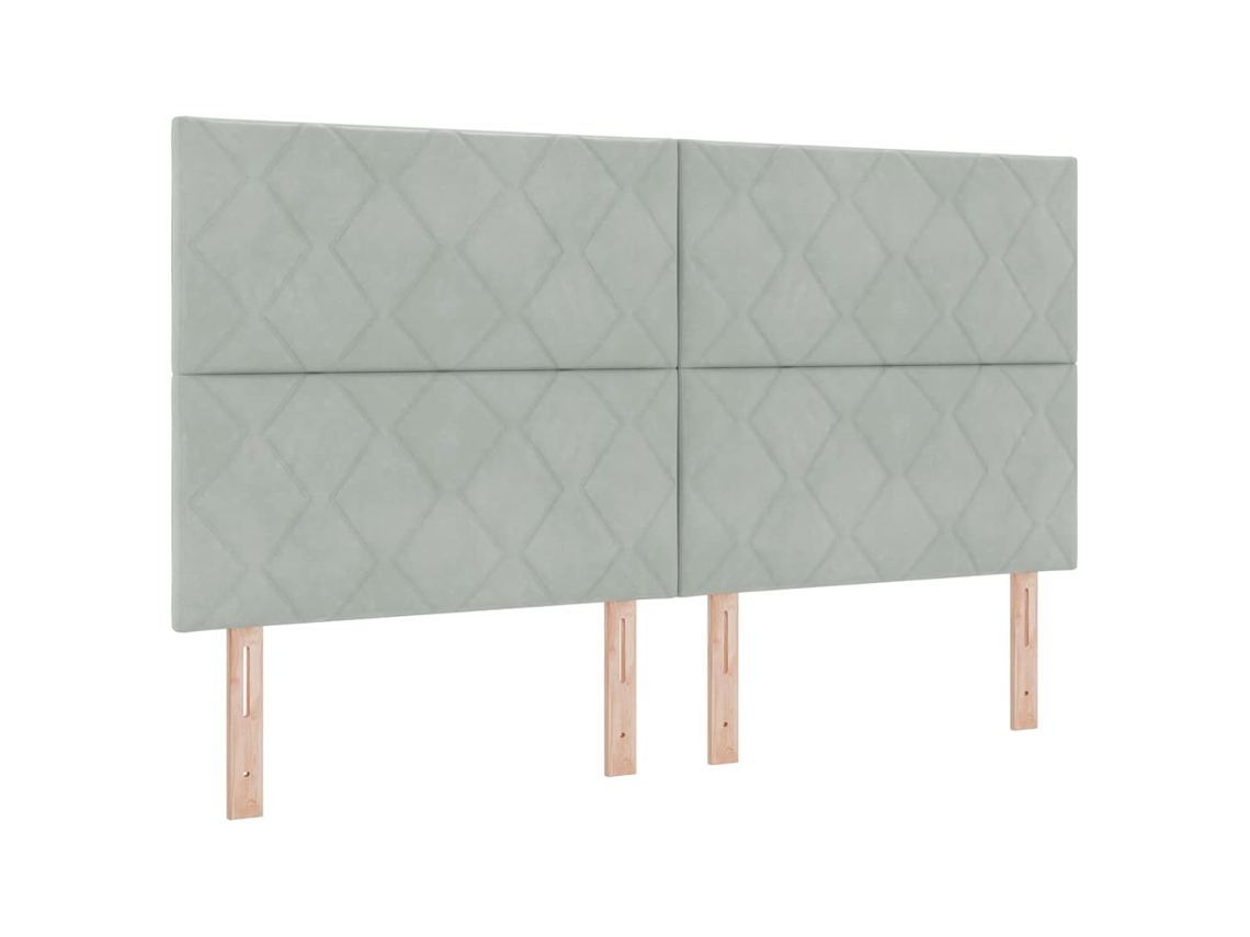 Maison Exclusive - Cabecero Led Gris Claro 180 Cm Terciopelo