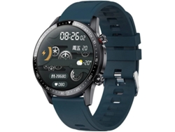 Reloj inteligente redondo para hombre, deportivo, con podómetro, IP67, resistente al agua, para iOS y Android, color azul, Bestvite