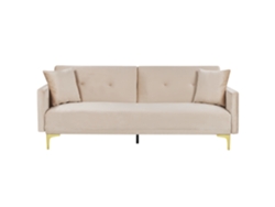 Sofá cama BELIANI Lucan de Terciopelo Beige 190x90x75