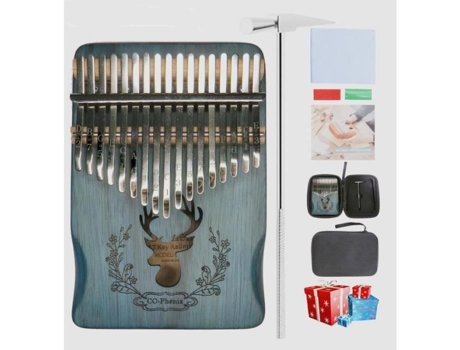 Kalimba pulgar piano con bolsa de martillo + libro de música para amantes de la música, principiantes y niños madera Peach Blossom Wood 17 teclas C...