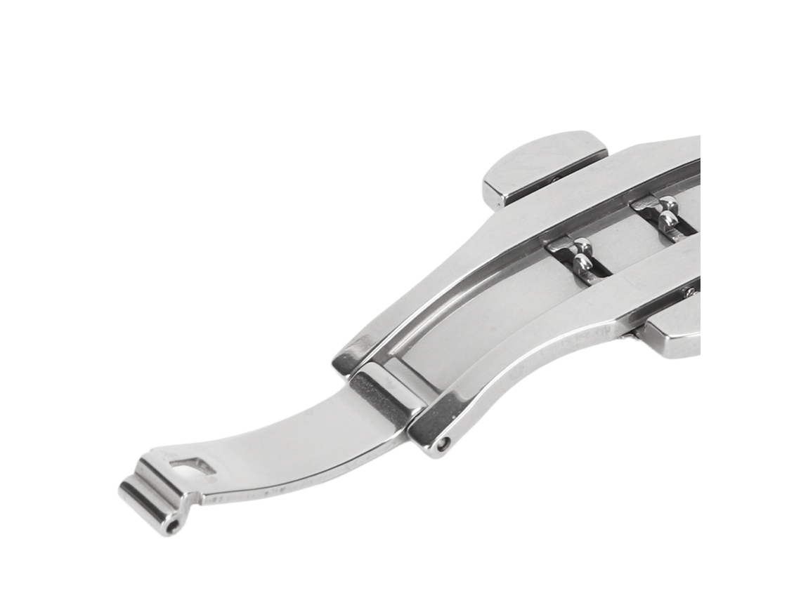 Cierre Universal Plegable De Acero Inoxidable Para Correa De Reloj Con Dos Botones.