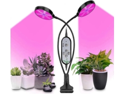 Lámpara de cultivo para plantas de interior Rebe, 156 LED de espectro completo, 2 cabezales, temporizador de 4/8/12 horas, 3 modos, 5 niveles de brillo.