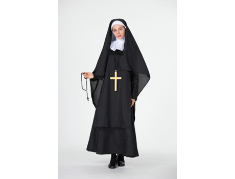 Disfraz de túnica negra para niña pastora adulta disfraz de cosplay de HalloweenM