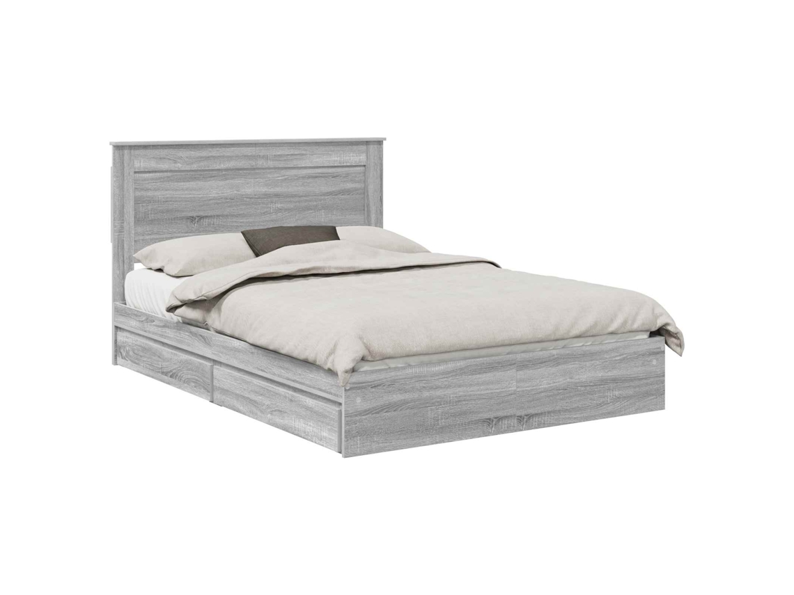Maison Exclusive - Cama Con Almacenamiento Con Cabecera Gris Sonoma 140 X 200 Cm