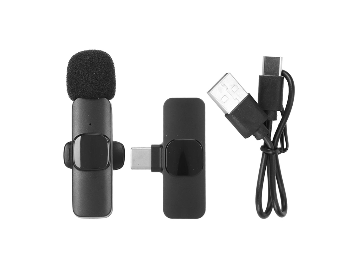 Micrófono De Solapa Inalámbrico Con Cancelación De Ruido, Recargable Mediante Usb Tipo C, Con Clip.
