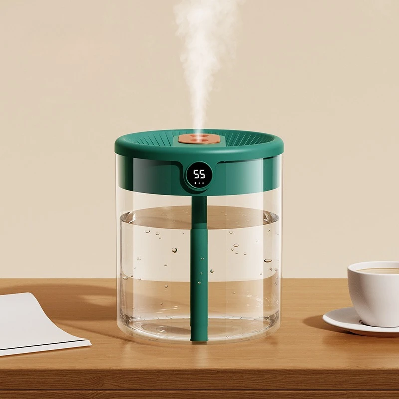 Humidificador De Doble Pulverización (verde), Gran Capacidad De 2 Litros, Pantalla Digital Led, Con Luz Nocturna.