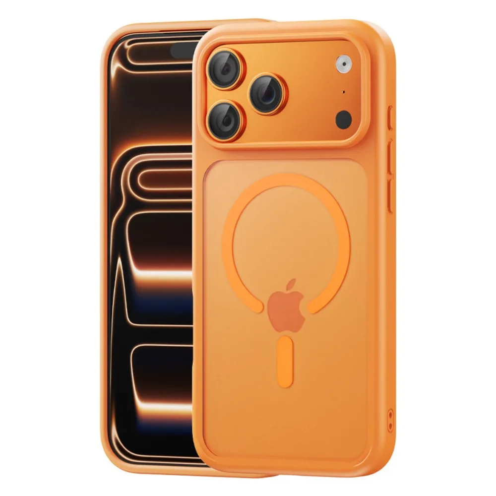 (iphone 14, Naranja) Funda Magnética Magsafe Para Iphone, Compatible Con Carga Inalámbrica.