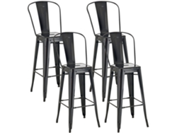 Juego de 4 taburetes de bar Aiden negros CLP