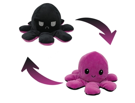 Juguete de Peluche de Felpa Suave Pulpo Para Niños, Compañero Animal, Muñeco Abatible de Doble Cara K