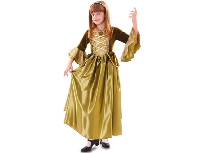 Disfraz de Niña DISFRAZZES Princesa Medieval Verde Infantil (Talla: 5 a 6 años)