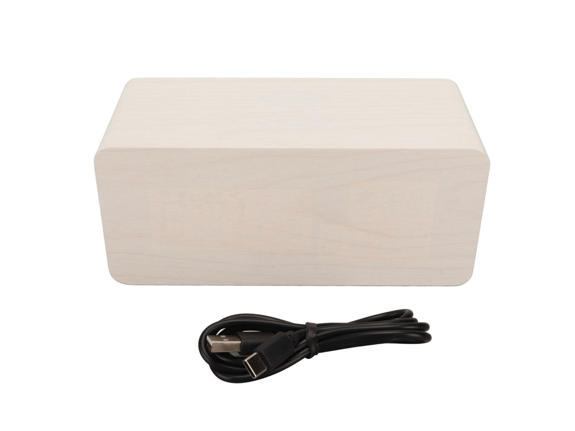 Reloj Despertador Digital De Madera Con Carga Inalámbrica, Modo Fin De Semana, Doble Alarma Y Led De 10 W.