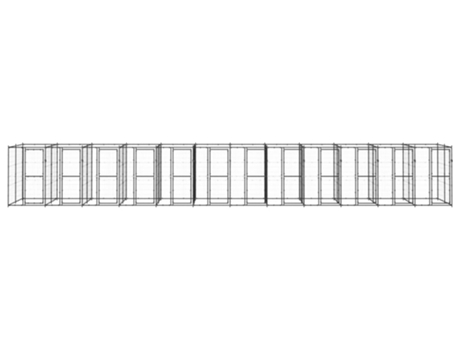 vidaXL Perrera de exterior de acero 29,04 m²