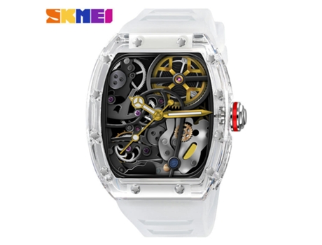 Reloj Inteligente para Hombres, Llamada Bluetooth Asistente de Voz AI/Monitor de Ritmo cardíaco-Blanco Transparente LUUCOZK