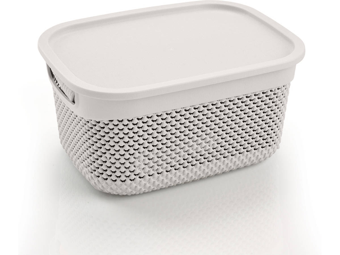 Cesta Mediana Rectangular 7h HOUSE con Tapa Azul 6,6 Litros