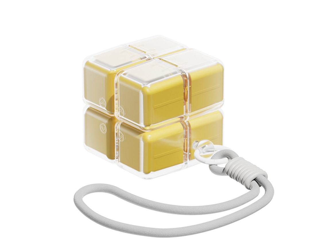 Organizador De Pastillas Chrui 8 Celdas Cubo Mágico Con Asa Sin Bpa (amarillo)