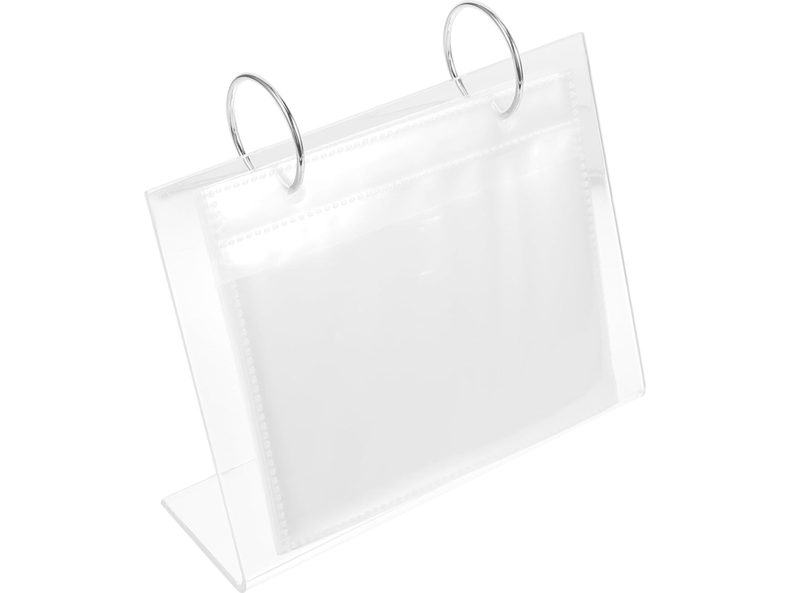Álbum Fotos Compacto Acrílico Transparente Soporte Almacenamiento Estable 7 6 3 Pulgadas Elegante Escritorio