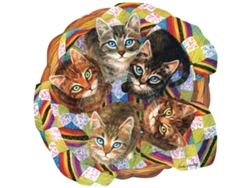 Rompecabezas Sunsout con canasta para gatos, Linda Elliot, 750 piezas, cartón.