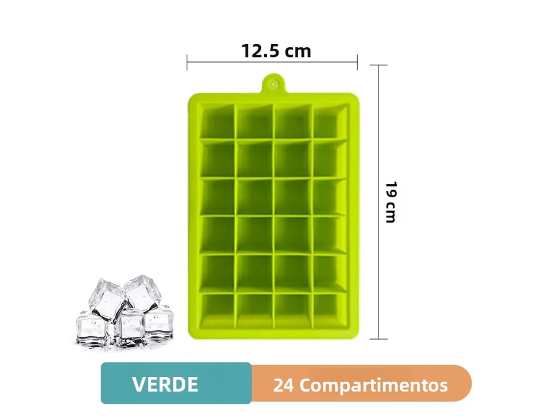 (24 Compartimentos Verdes) Molde Grande De Silicona Para Cubitos De Hielo, Máquina Para Hacer Hielo Casera, Bandeja Ecológica Para Cubitos De Hielo