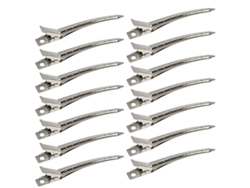 24 Pinzas De Acero Inoxidable Con Forma De Pico De Pato De 8,9 Cm Para Peinar Y Teñir El Cabello - Plateadas