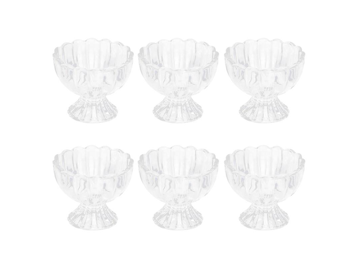 6 Piezas Taza De Postre De Vidrio Con Forma De Loto