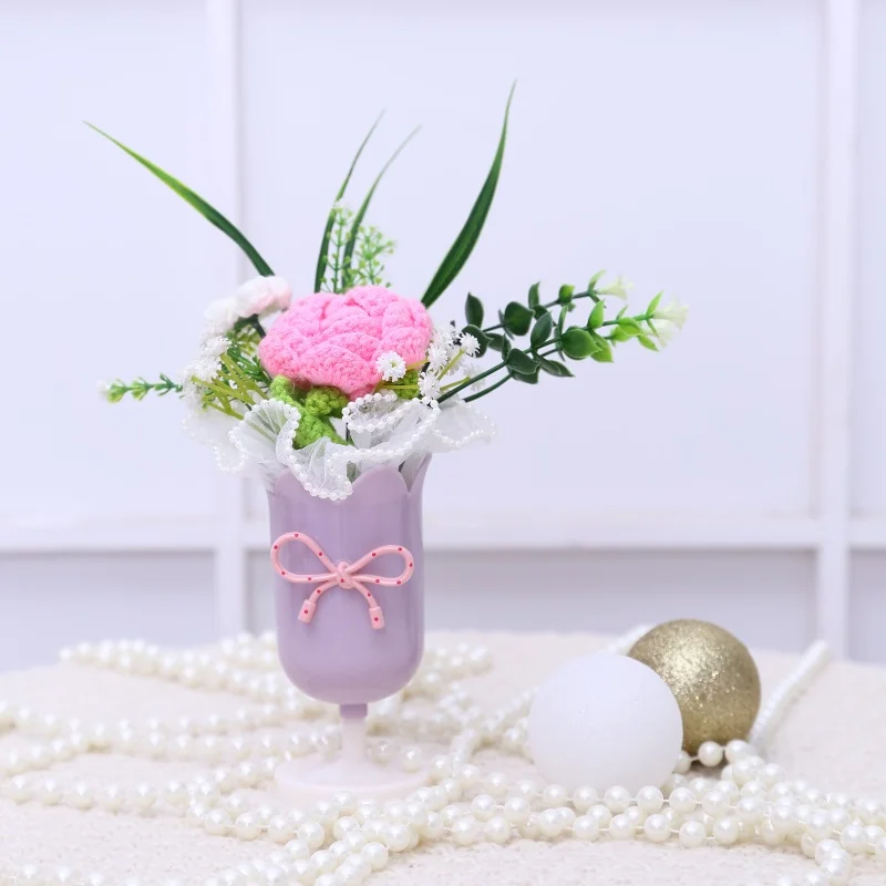 Ramos De Flores Y Plantas En Maceta Tejidos A Mano Con Ganchillo: Decoración Creativa Para El Hogar Y Regalos De Aniversario.