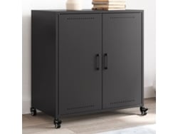 Aparador | Buffet | Armario De Apoyo 68,5x39x72 Cm Acero Negro Wsd54510 Lovely Home