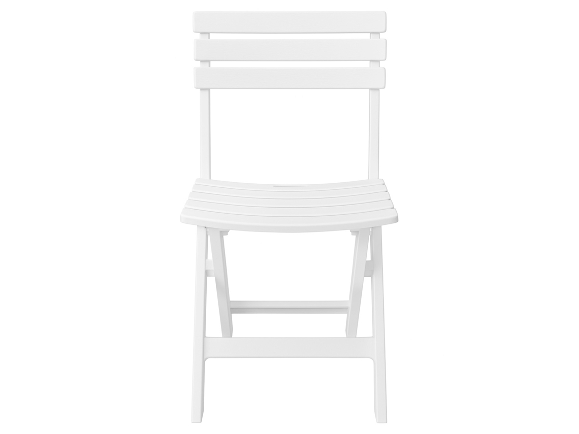 Silla Birki Plegable 44cm X 41cm X 78cm | Asiento Y Respaldo Ergonómicos | Jardín, Playa, Terraza, Patio. Balcón Blanco Pack 2 Uds