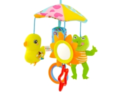 Juguetes para bebés Yuysan, diseño de mono feliz, campana giratoria para cochecito de bebé (flor, pato, rana y flor)