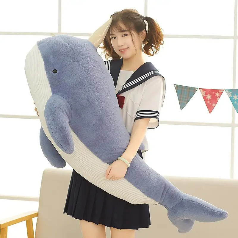 (azul, 60 Cm) Peluche De Narval, Muñeco Unicornio Adorable, Decoración Para La Habitación.