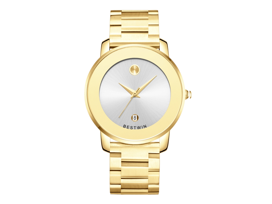 Reloj De Cuarzo Para Hombre (dorado Y Blanco)