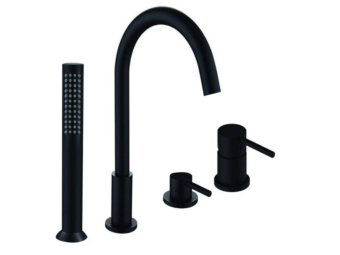 Grifería Para Bañera, De Montaje Sobre Encimera 098 En Latón Negro, Colección Céphise