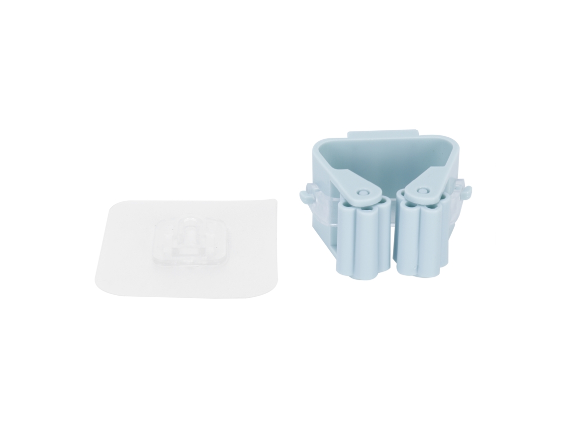 Soporte de pared para escoba y escobilla de goma, abrazadera de acero para gabinete, color verde claro