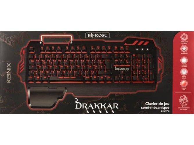 Teclado KONIX 61881191744 (Con Cable - Layout Francés - Teclado Numérico)