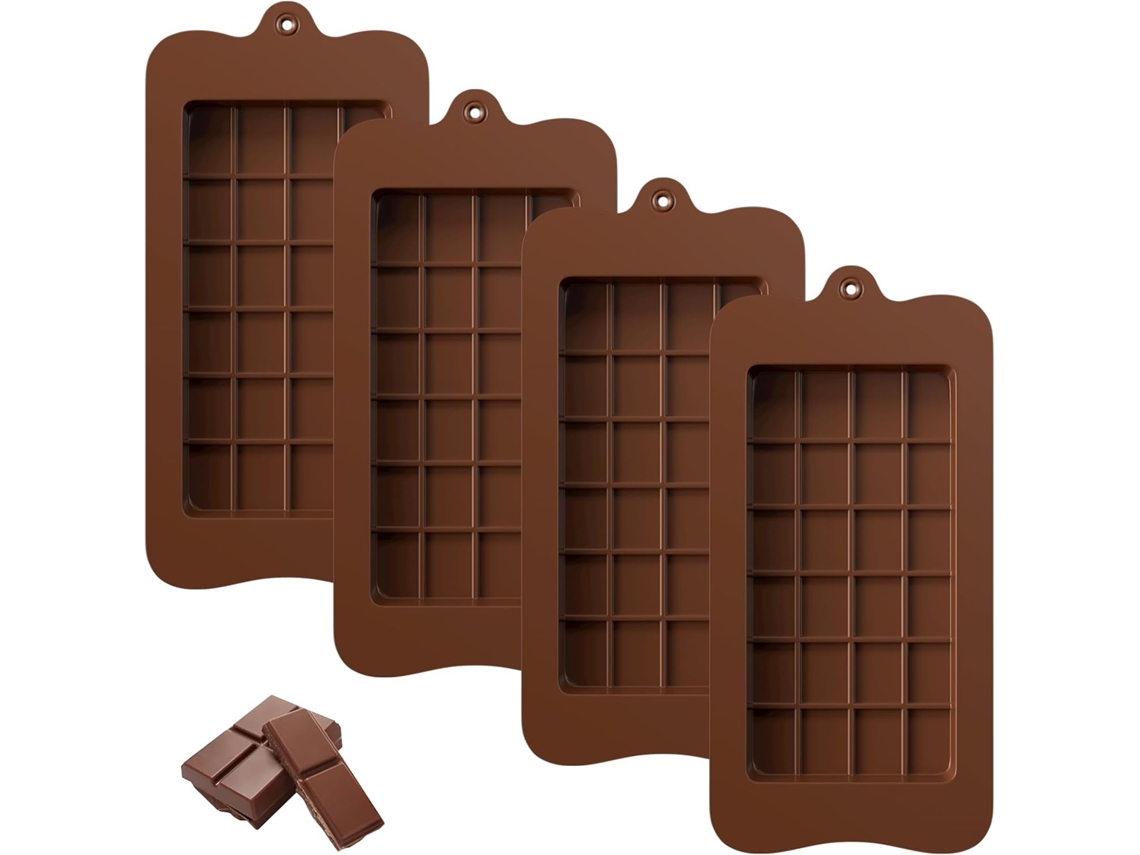 4 juegos de moldes de silicona antiadherentes para chocolate