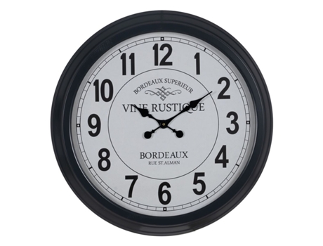 Reloj de Pared Blanco Negro Hierro 70 x 70 x 6,5 cm BIGBUY HOME