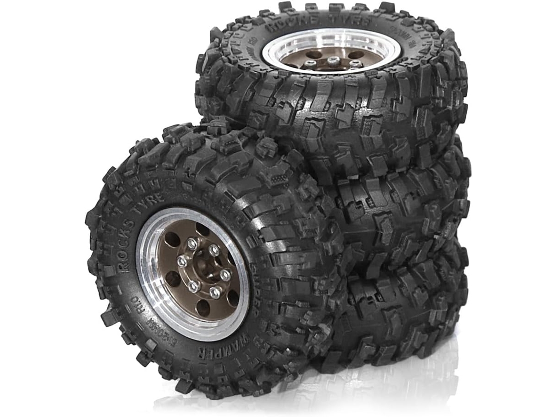 Juego De 4 Llantas Metálicas Beadlock De 51 Mm (1 Pulgada) Para Coches Rc Crawler 1/18 Y 1/24.