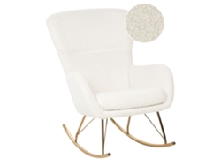 Silla mecedora BELIANI Anaset de Bouclé Blanco 74x99x99