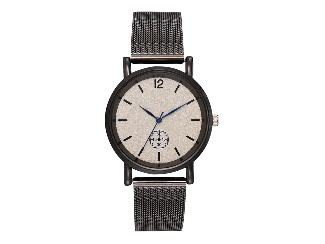 Reloj De Pulsera Unisex, Estilo Sencillo Y Moderno, Esfera Redonda, Correa De Malla De Aleación, Movimiento De Cuarzo.