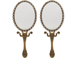 Lot De 2 Miroirs À Main Pliables Vintage Con Poignée En Métal Cuelloleur Bronze Croix Miroir De Poc...